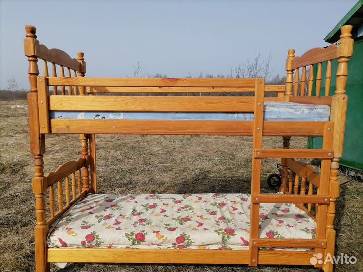 Детская двухярусная кровать с матрасом бу