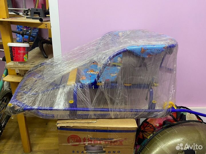 Детские санки коляска с колесами