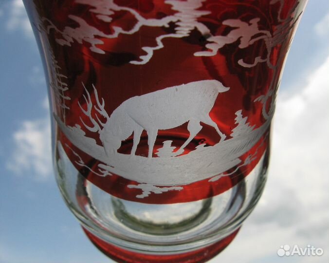 Бокал для вина в охотничьем стиле Богемия 1880-е г