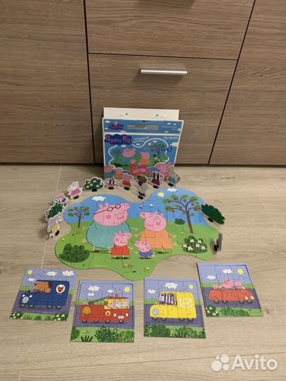 Peppa pig оригами макси +пазлы с фигурками