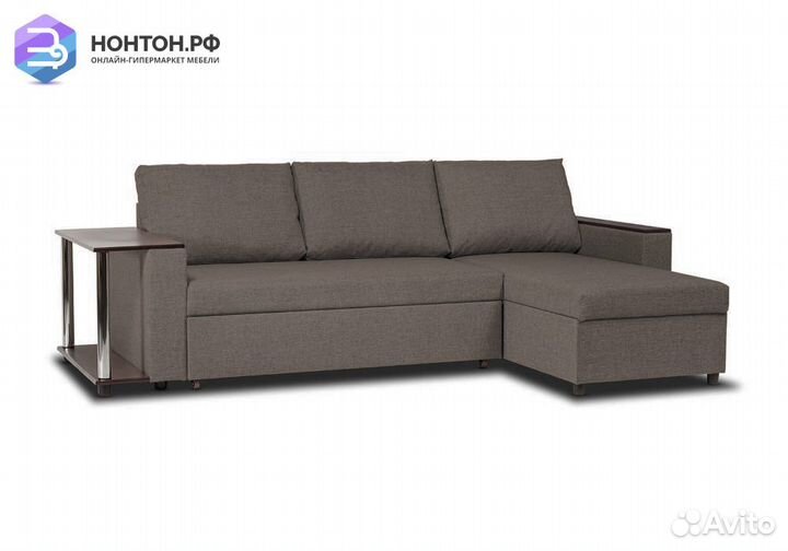 Диван угловой дельфин Форест светло-коричневый