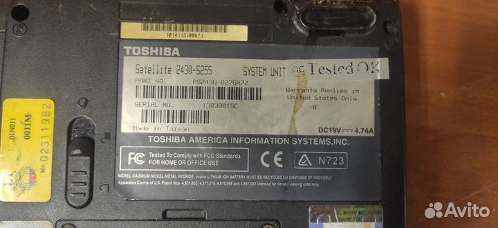 Ноутбук Toshiba satellite 2430-s255