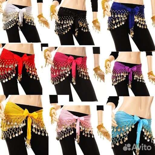 Пояса для танцев с монистами. Новые. Разные цвета