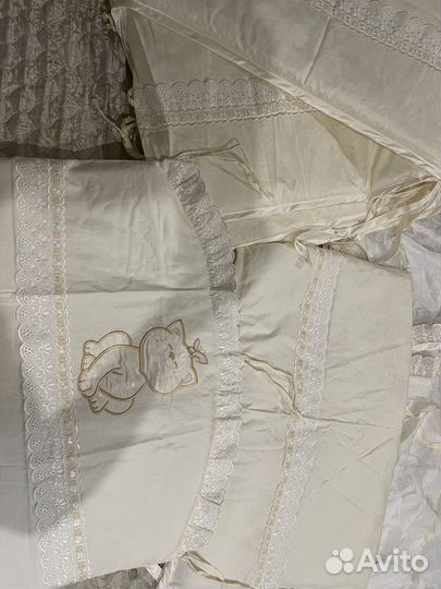 Бортики в кроватку+балдахин