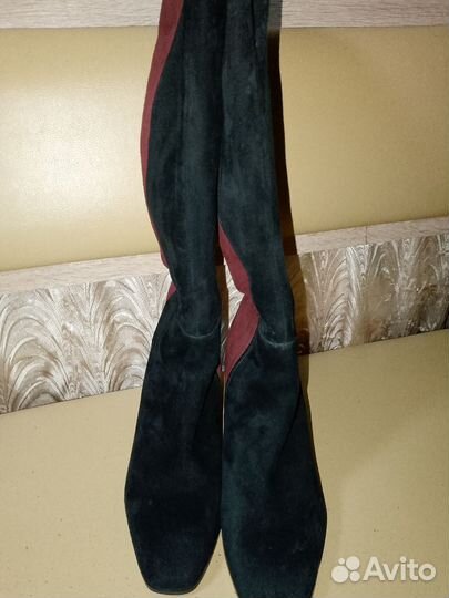 Сапоги демисезонные натуральная замша
