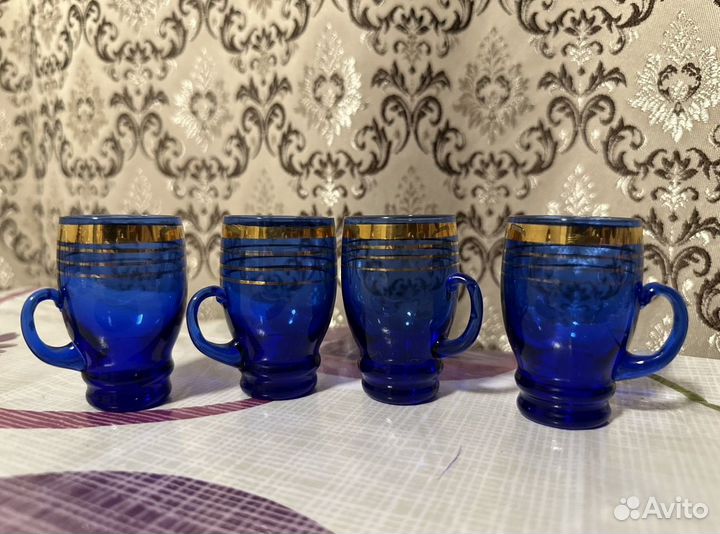 Кобальтовое стекло СССР стопки