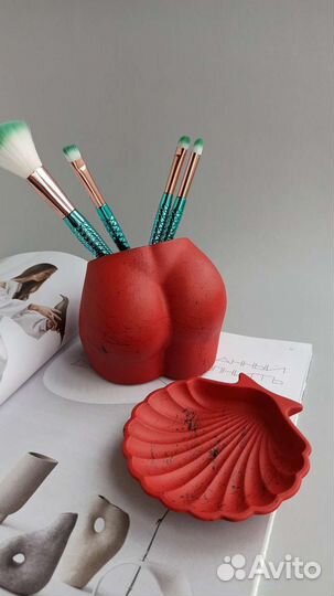 Кашпо из гипса + ракушка в подарок
