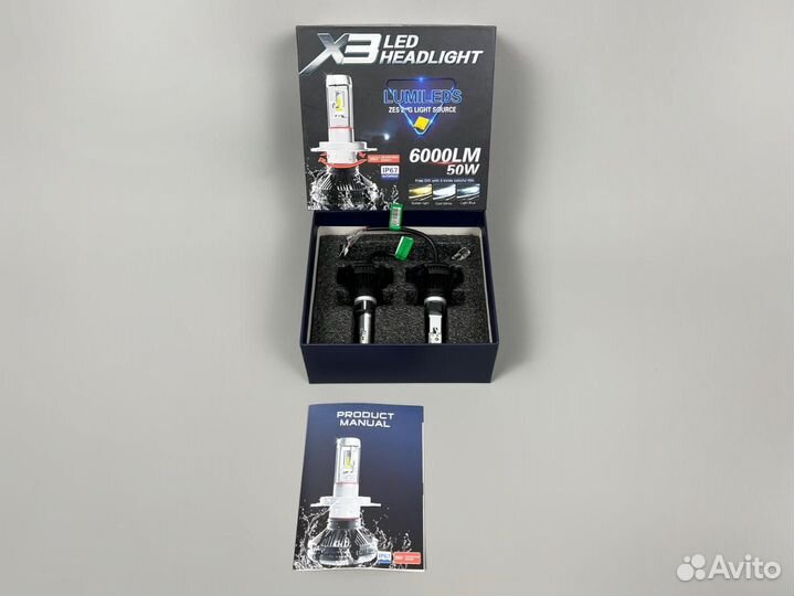 Лампы H1 LED 6000 LM X3 T2226