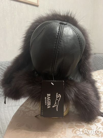 Шапка ушанка кожа