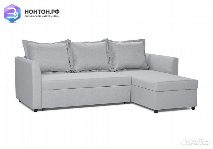 Диван угловой дельфин Монца серый
