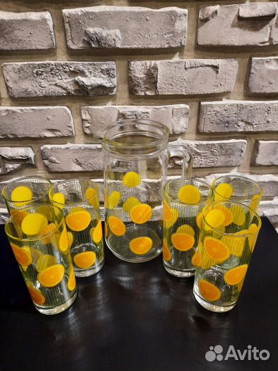 Кувшин и стаканы (6 шт.) Италия