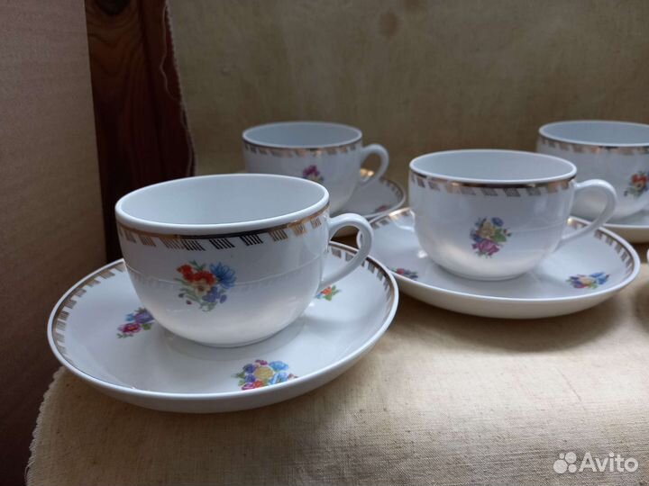 Винтажные чайные пары песочное