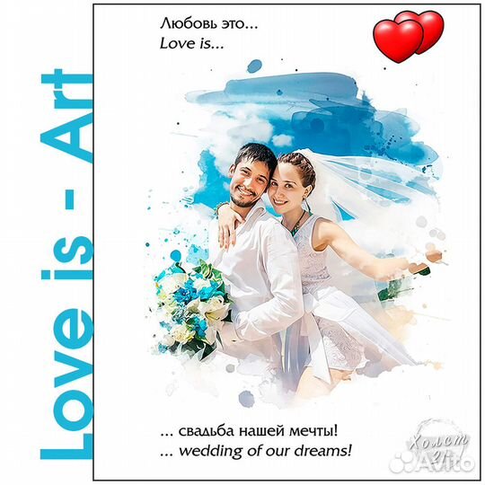 За 1 час Портреты печать по фото на холсте картины