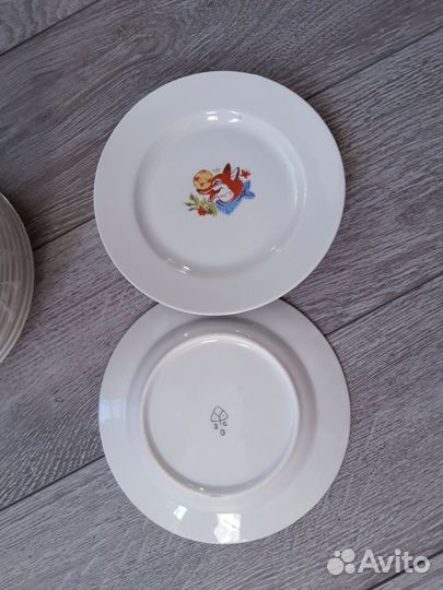 Детские тарелки СССР, лиса и колобок