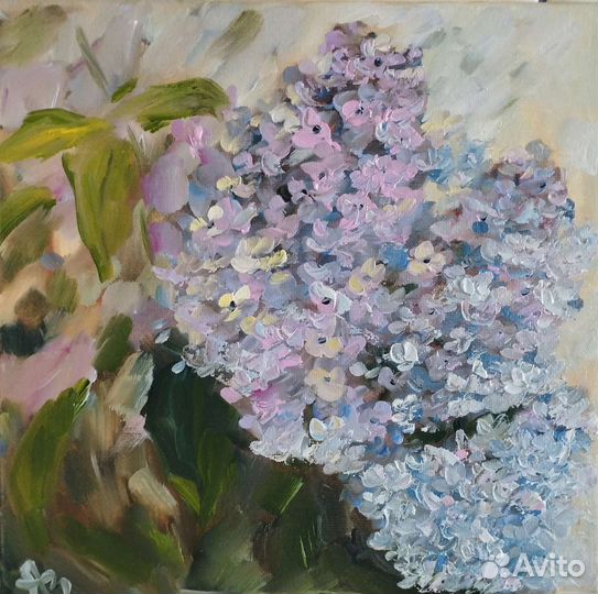 Картина маслом на холсте цветы Сирень
