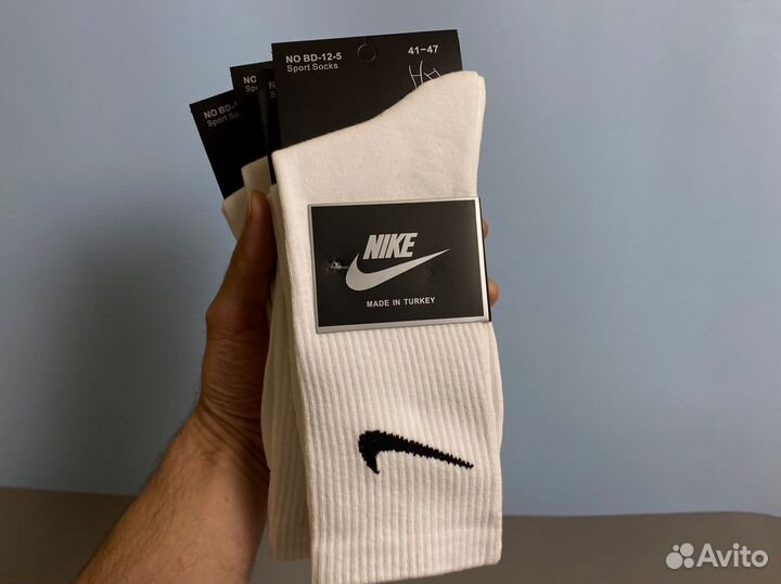 Носки Nike высокие белые 3 пары