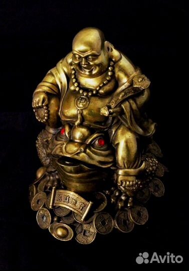 Будда Хотэй на Жабе - Бронзовая статуэтка RU*266