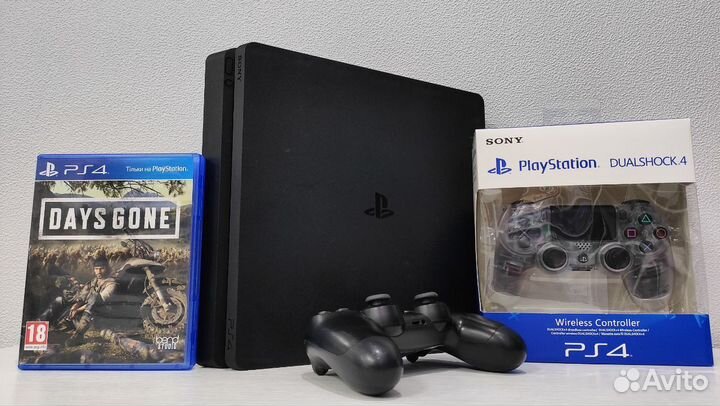 Sony PS4 Slim + 109 игр + 2 геймпада
