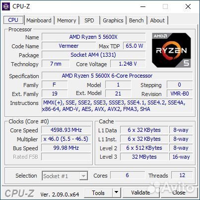 Процессор Ryzen 5 5600x