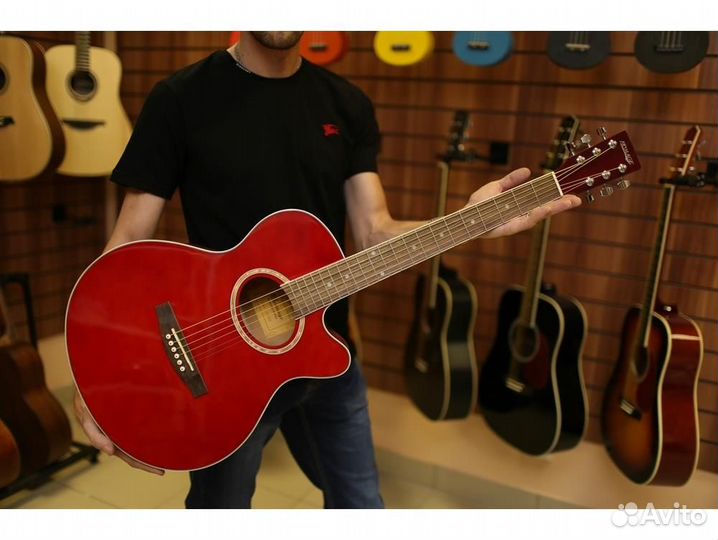 Homage LF-401C-R красная акустическая гитара