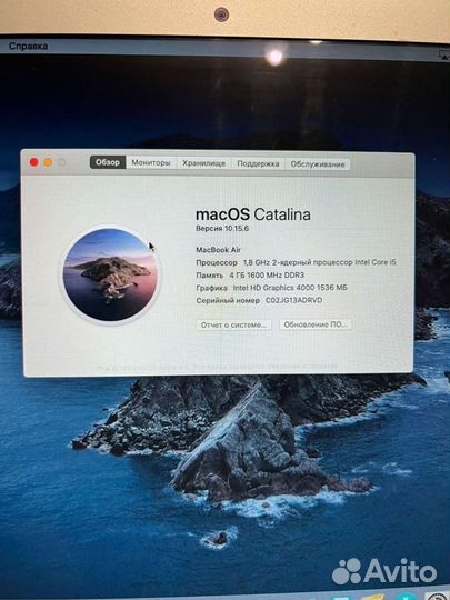 Apple MacBook Air 13 2012 core I5 /4096/128gb SSD