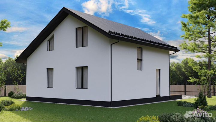 Каркасный дом с террасой, с гарантией