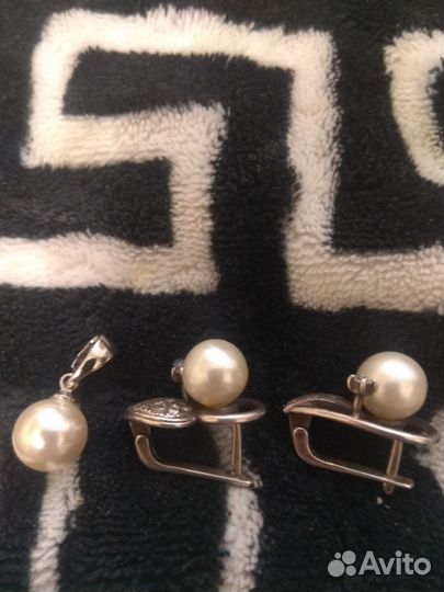 Серьги серебро с жемчугом