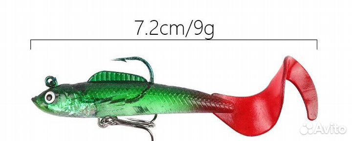 Набор силиконовых приманок для рыбалки 10 шт