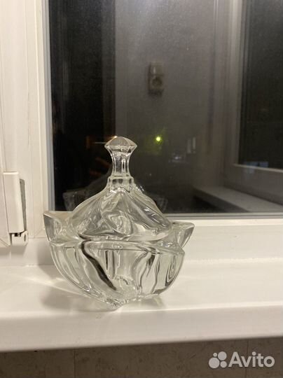 Конфетница ваза хрусталь 2 шт