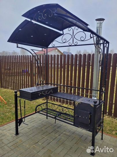 Мангал кованый с печкой
