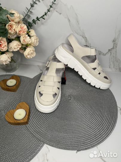 Сандалии женские кожаные Новые El Tempo беж