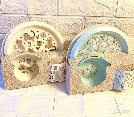 Набор новый детской посуды пластик Россия