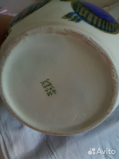 Ваза СССР зик большая синие цветы