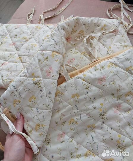 Бортики в кроватку 120/60 для девочки+пледик