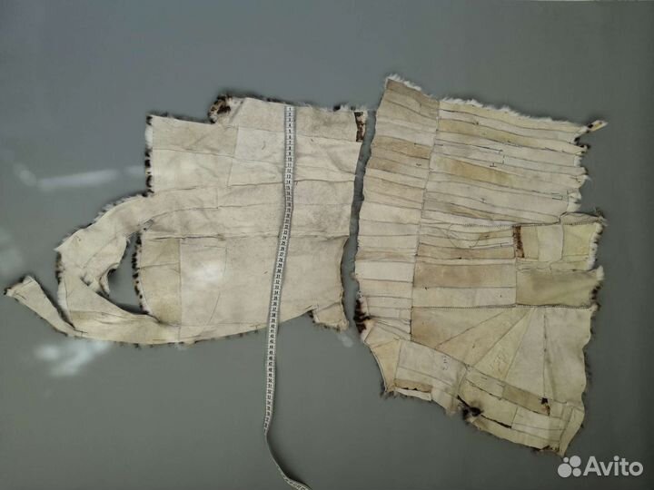 Мех кролика кусковой, сшитый. Выделанные шкурки