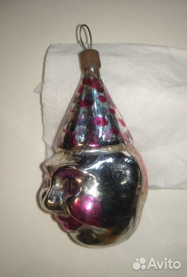 Елочные игрушки клоун голова ёлочная подвеска