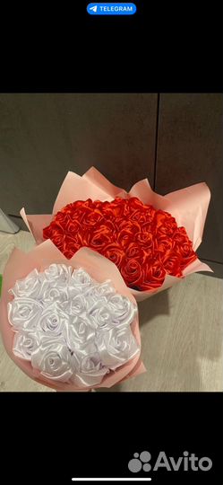 Розы из атласных лент Тольятти