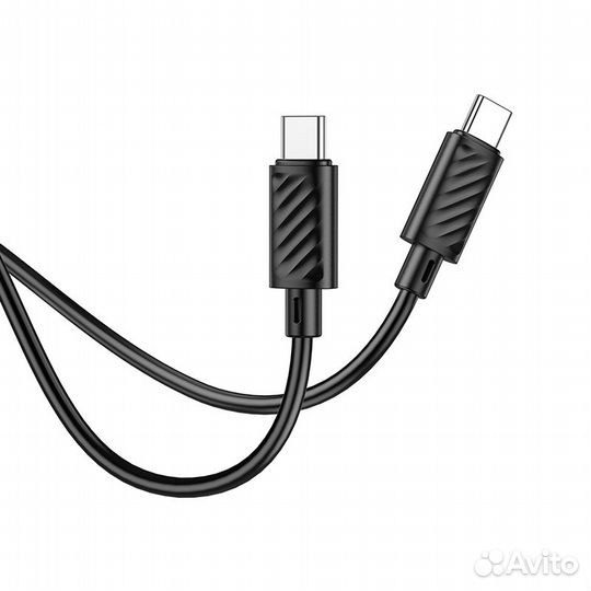 USB-C кабель hoco Gratified Type-C, 3А, PD 60Watt