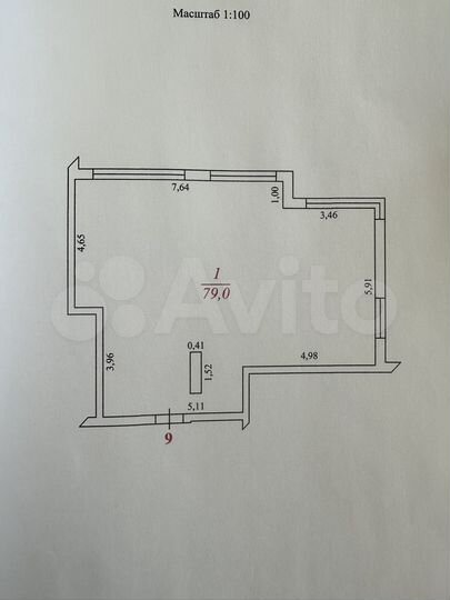 Своб. планировка, 79 м², 2/15 эт.