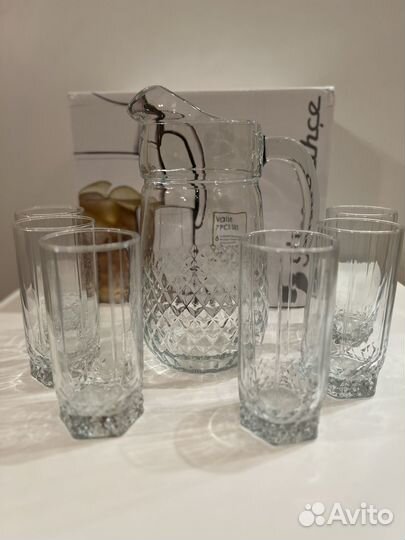 Новый набор Pasabahce Valse кувшин + 6 стаканов