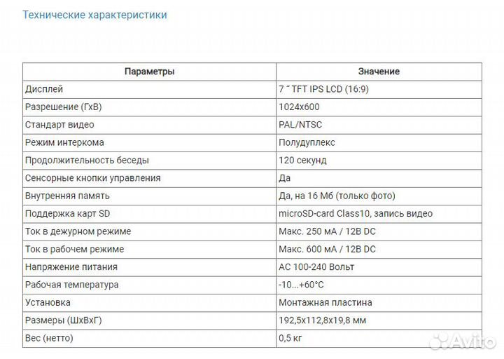 Видео домофон CTV M2702MD