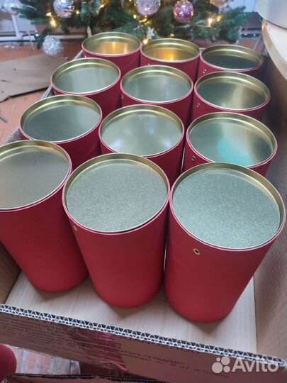 Тубус 76*2*270мм - 40 шт, чёрные, пл.зол,дно вкл