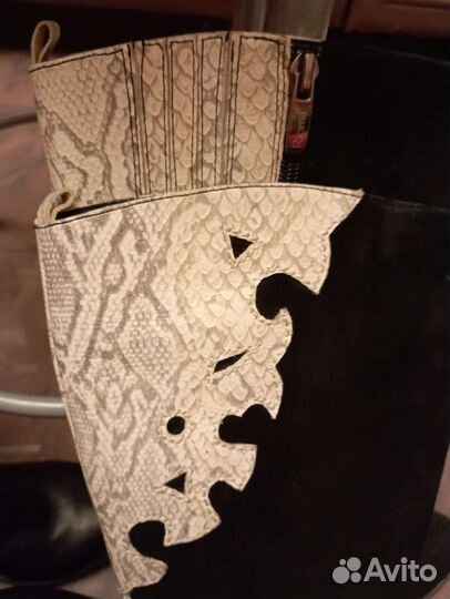 Сапоги женские из натуральной кожи и замши новые