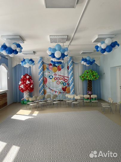 Оформление воздушными шарами выпускных