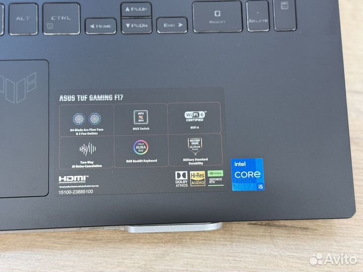 Игрвой ноутбук asus TUF 17.3 i5-12500H + RTX 3050