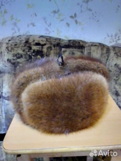 Шапка-ушанка мужская из меха ондатры
