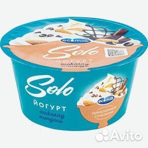 Йогурт Экомилк Соло шоколад и миндаль 130г