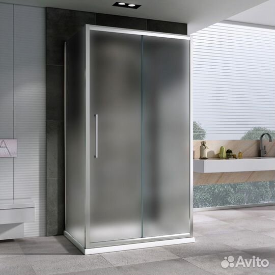 Душевой уголок 110х75, хром, стекло&nbs