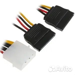 Переходник питания Molex 4-pin - 2SATA, 30см