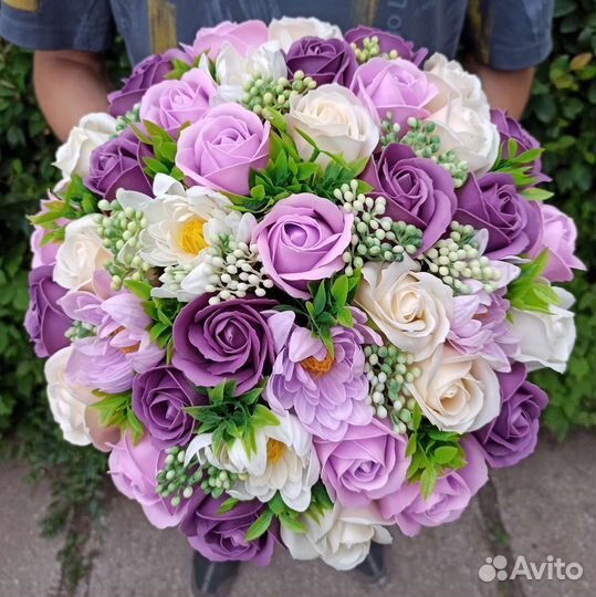 Букет из мыльных роз